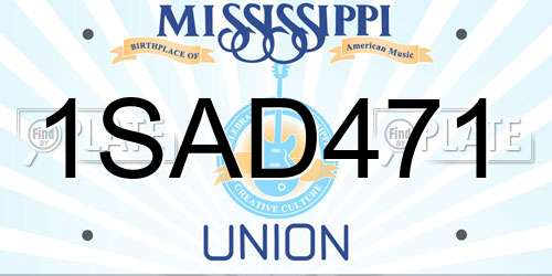 1SAD471 Mississippi License Plate