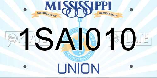 1SAI010 Mississippi License Plate
