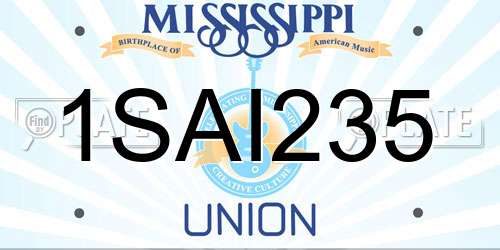 1SAI235 Mississippi License Plate