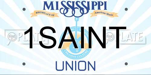 1SAINT Mississippi License Plate