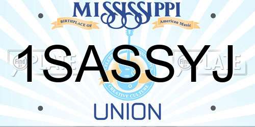 1SASSYJ Mississippi License Plate