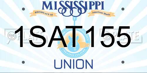 1SAT155 Mississippi License Plate