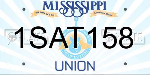 1SAT158 Mississippi License Plate