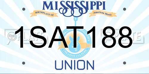 1SAT188 Mississippi License Plate
