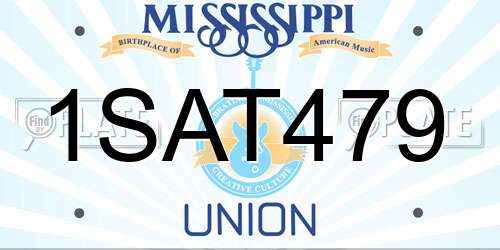 1SAT479 Mississippi License Plate
