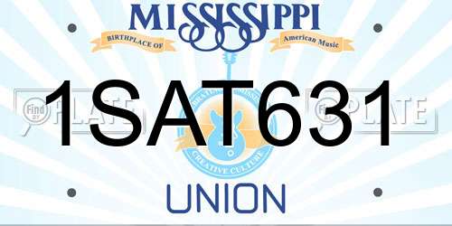 1SAT631 Mississippi License Plate