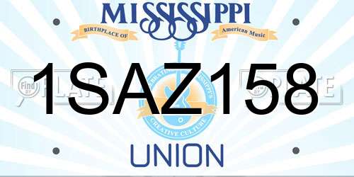1SAZ158 Mississippi License Plate