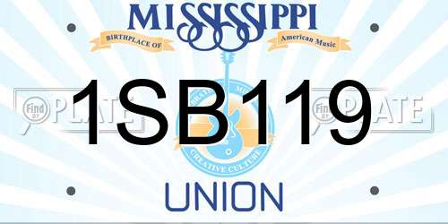 1SB119 Mississippi License Plate