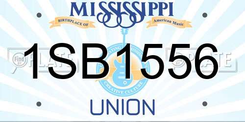 1SB1556 Mississippi License Plate