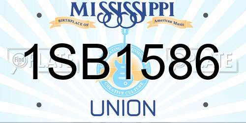 1SB1586 Mississippi License Plate