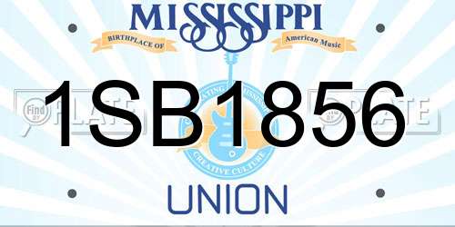 1SB1856 Mississippi License Plate