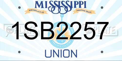 1SB2257 Mississippi License Plate
