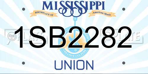 1SB2282 Mississippi License Plate