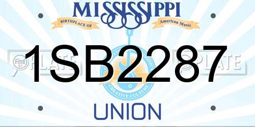 1SB2287 Mississippi License Plate