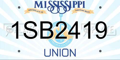 1SB2419 Mississippi License Plate