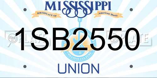 1SB2550 Mississippi License Plate