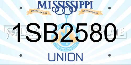 1SB2580 Mississippi License Plate
