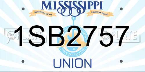1SB2757 Mississippi License Plate