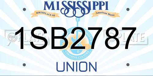 1SB2787 Mississippi License Plate