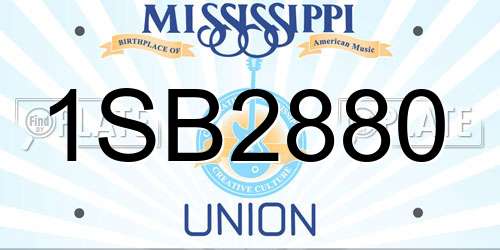 1SB2880 Mississippi License Plate