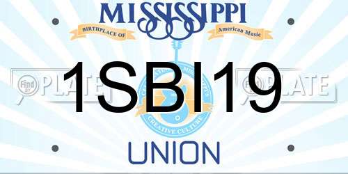 1SBI19 Mississippi License Plate