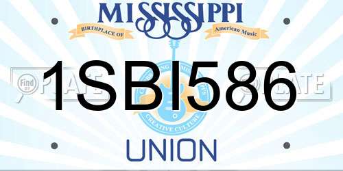 1SBI586 Mississippi License Plate