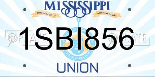 1SBI856 Mississippi License Plate