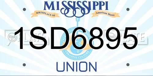 1SD6895 Mississippi License Plate