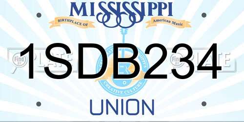 1SDB234 Mississippi License Plate