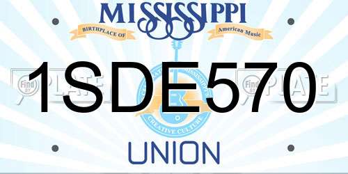 1SDE570 Mississippi License Plate