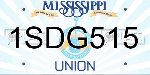 1SDG515 Mississippi License Plate