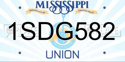 1SDG582 Mississippi License Plate