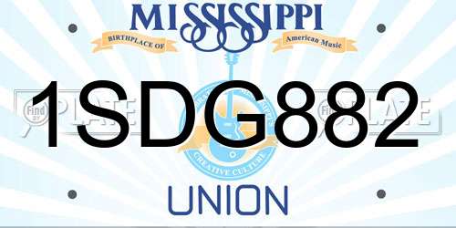 1SDG882 Mississippi License Plate