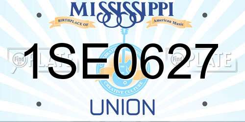 1SE0627 Mississippi License Plate