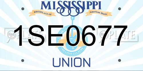 1SE0677 Mississippi License Plate