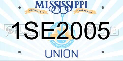 1SE2005 Mississippi License Plate