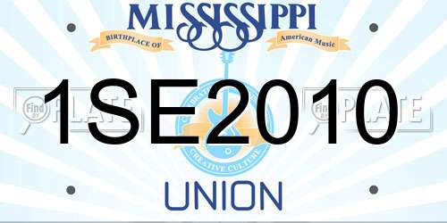 1SE2010 Mississippi License Plate