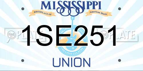 1SE251 Mississippi License Plate