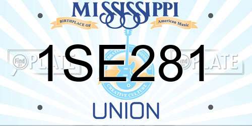 1SE281 Mississippi License Plate