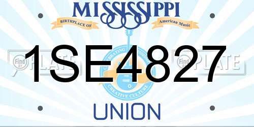 1SE4827 Mississippi License Plate