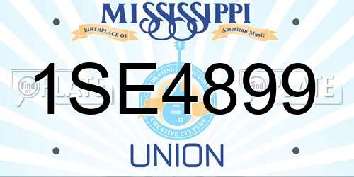 1SE4899 Mississippi License Plate