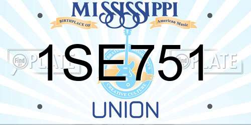 1SE751 Mississippi License Plate