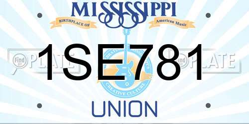1SE781 Mississippi License Plate