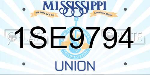 1SE9794 Mississippi License Plate