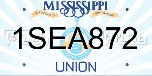 1SEA872 Mississippi License Plate