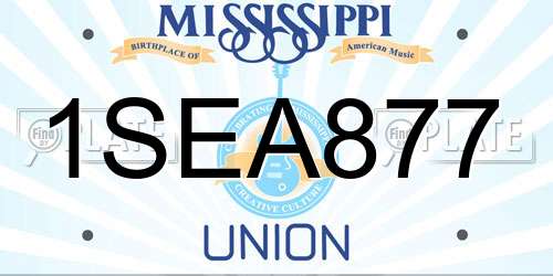 1SEA877 Mississippi License Plate