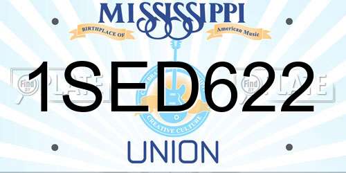 1SED622 Mississippi License Plate