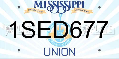 1SED677 Mississippi License Plate