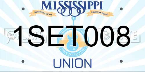 1SET008 Mississippi License Plate