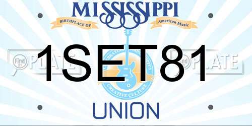 1SET81 Mississippi License Plate